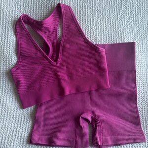 Pink seamless sportswear set